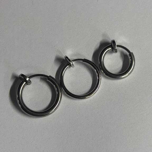 Kit 1 ate 6 Pares Brinco de Pressão Argola em aço inox — imagem 2 de 2