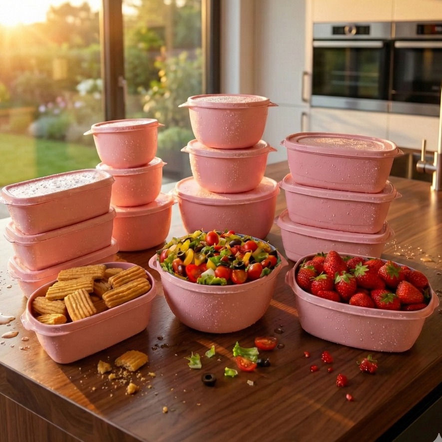 Kit com 15 Potes Plásticos Herméticos para Cozinha Livre de BPA Também Disponível em Kit com 8 potes