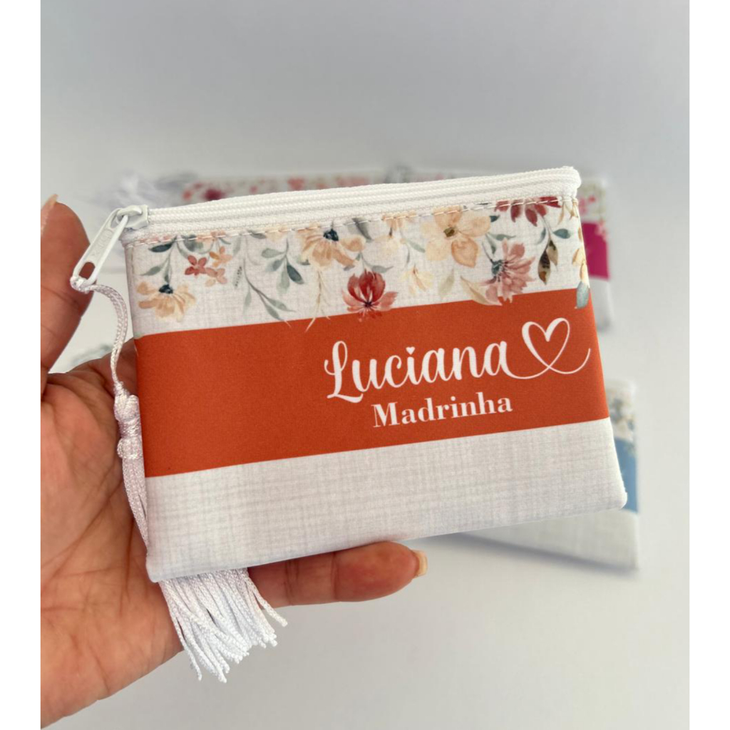 Kit 10 Necessaire Personalizada com Nome Casamento ,Aniversário, 15 Anos, Madrinha Lembrancinha Mimo