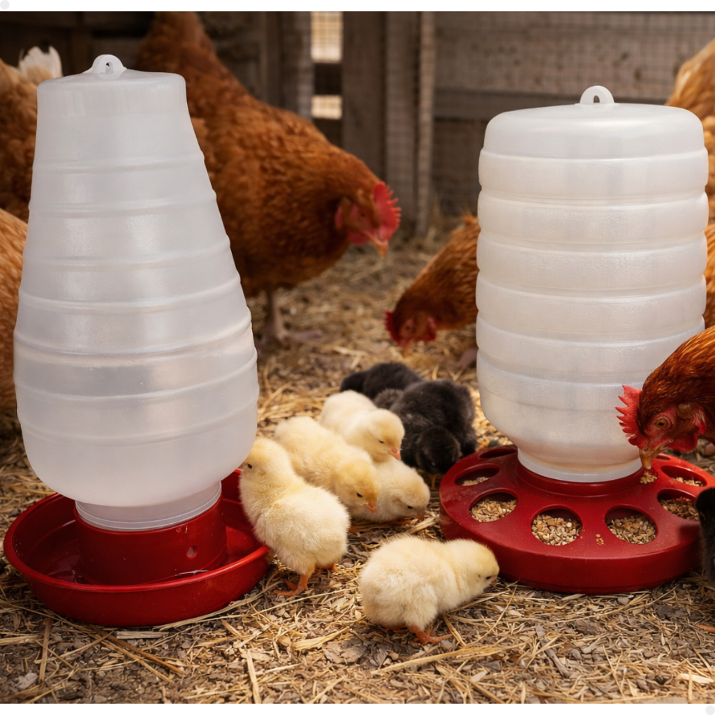 Kit Bebedouro Comedouro Aves Galinhas Automático Pendurável 5kg E 5l em Oferta na Shopee