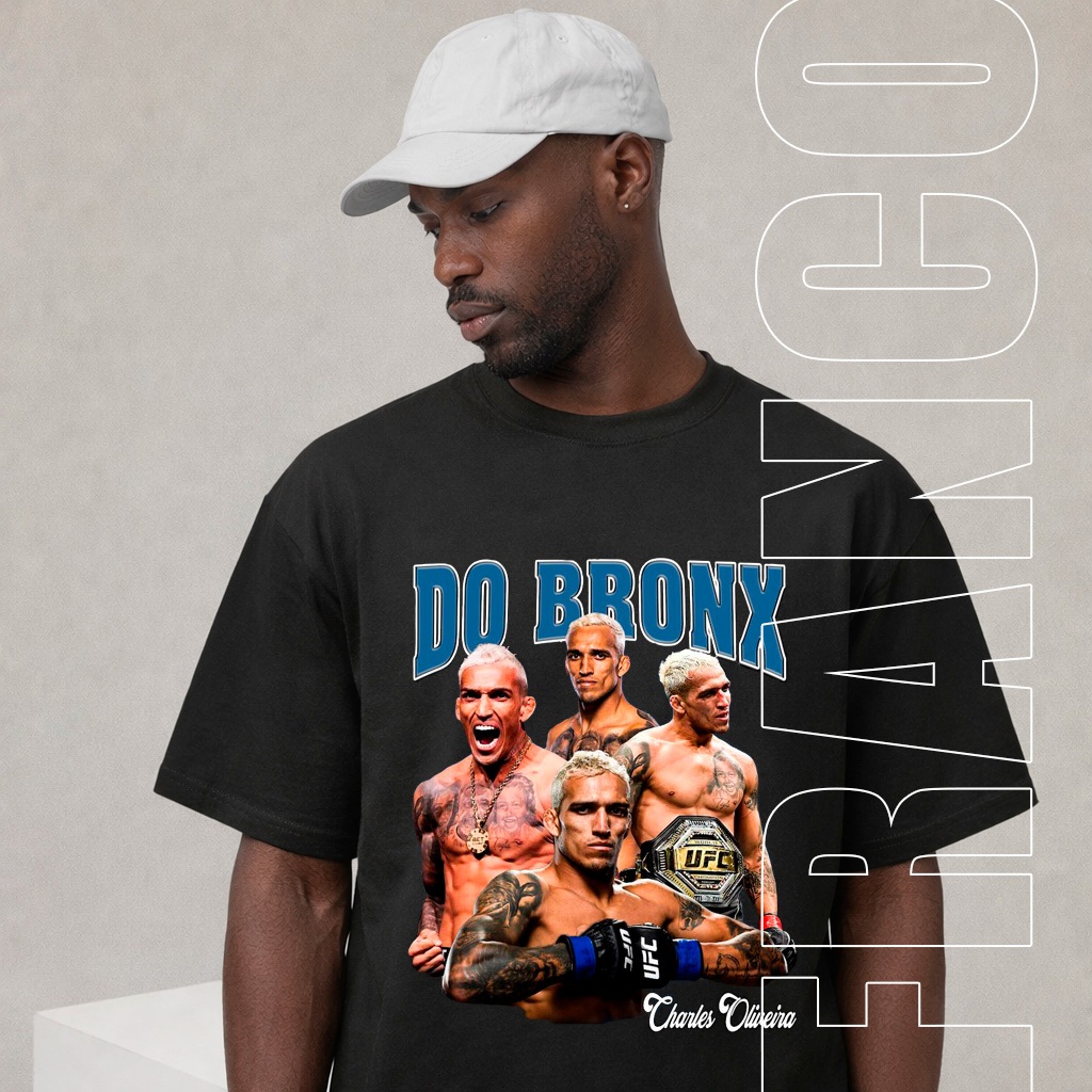 Camisa Camiseta Blusa Oversized Charles Do Bronx Lutador UFC Esporte Streetwear 100% Algodão