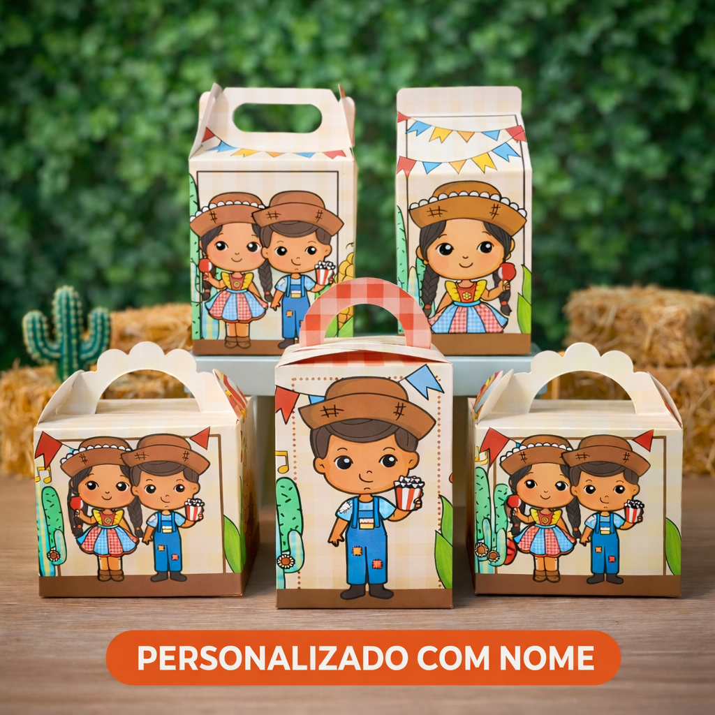 kit Personalizados Festa Junina Arraiá Pegue e Monte lembrancinha aniversario infantil Mêsversário
