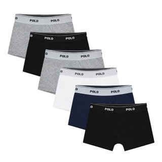 Kit 6 Cuecas Infantil Boxer Polo Cotton 100% Algodão Forro Duplo Confortável