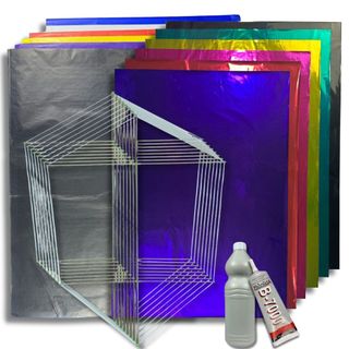 Kit Para Pipa 50 Armações Prontas, 100 Folhas Mistas e 1 Cola