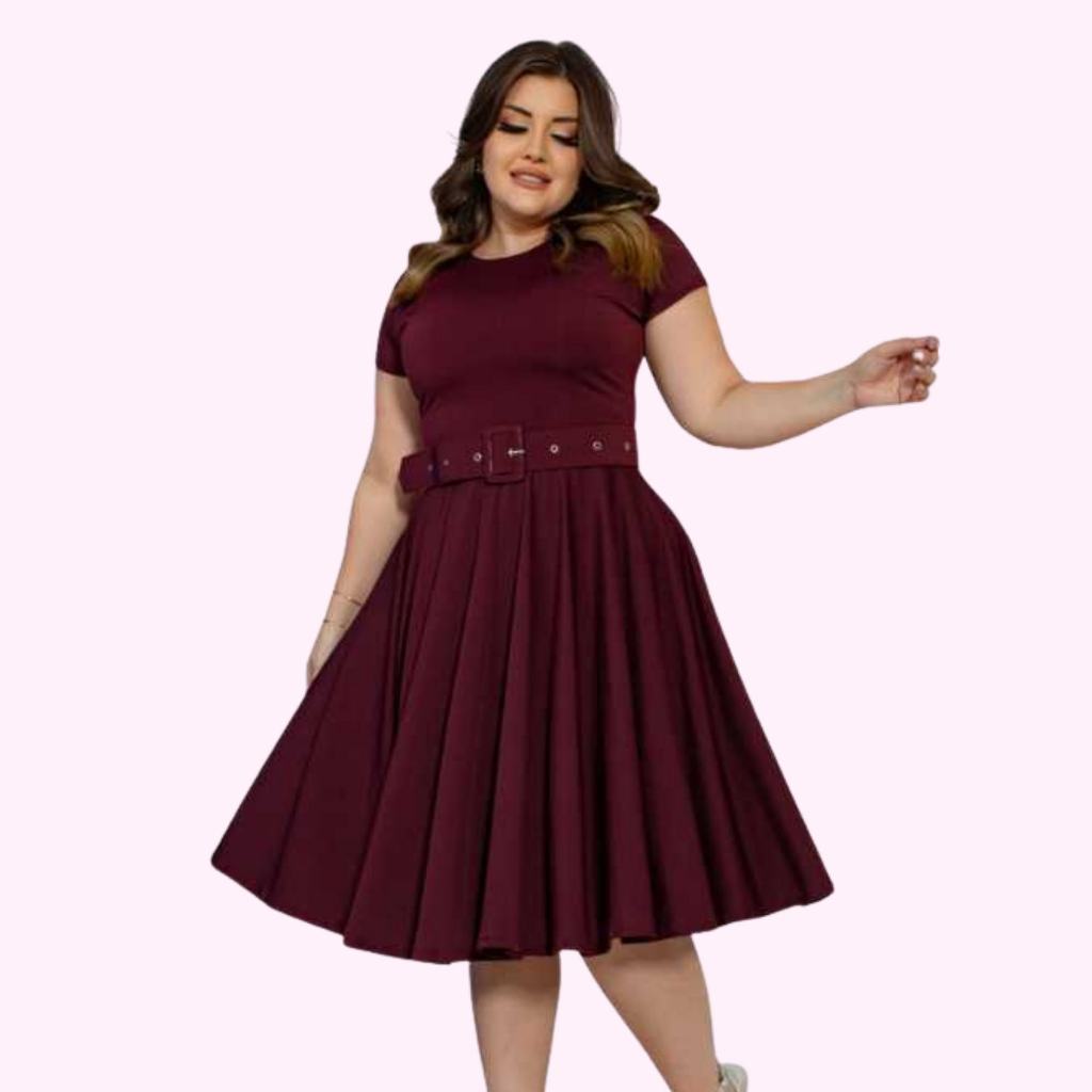 Vestido Midi Godê Estampado e Lisos Acompanha Cinto em Oferta na Shopee