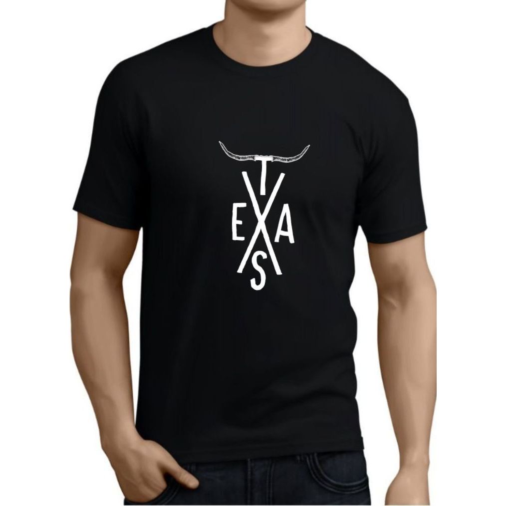 Camiseta Adulto Masculino Estampada Texas Camiseta Material 100% Algodão Premium Tamanho P ao G