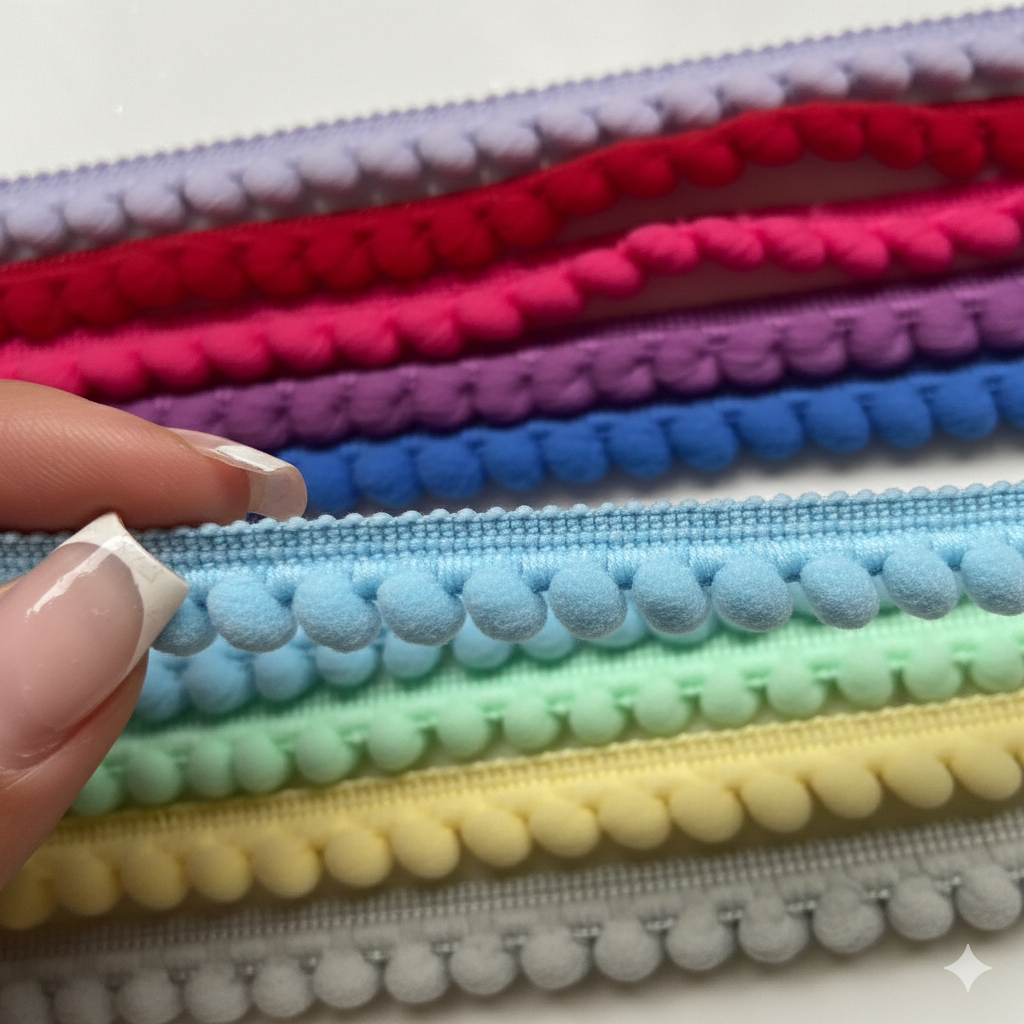 Fita Mini Pompom São José 7875 13 mm – 2 Metros  Aviamento Decorativo em Diversas Cores em Oferta na Shopee