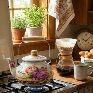 Chaleira Esmaltada Floral 2,5L – Beleza e Funcionalidade para sua Cozinha em Oferta na Shopee