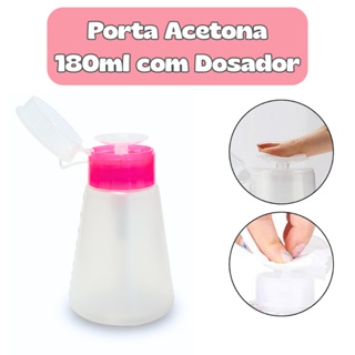 Porta Acetona Dosador 180ml Pump Profissional - Não Vaza Economico em Oferta na Shopee