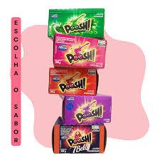 Poosh Chiclete Arcor Display com 40 unidades Sabores Diversos Sabores Uva Morango Hortela 7belo