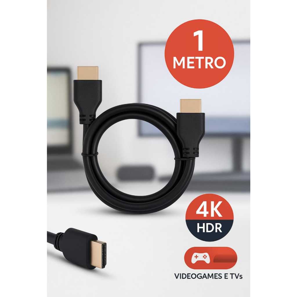 HDMI Cabo 2.0 Alta Resolução Full HD 4K Kit e unidade -1m em Oferta na Shopee