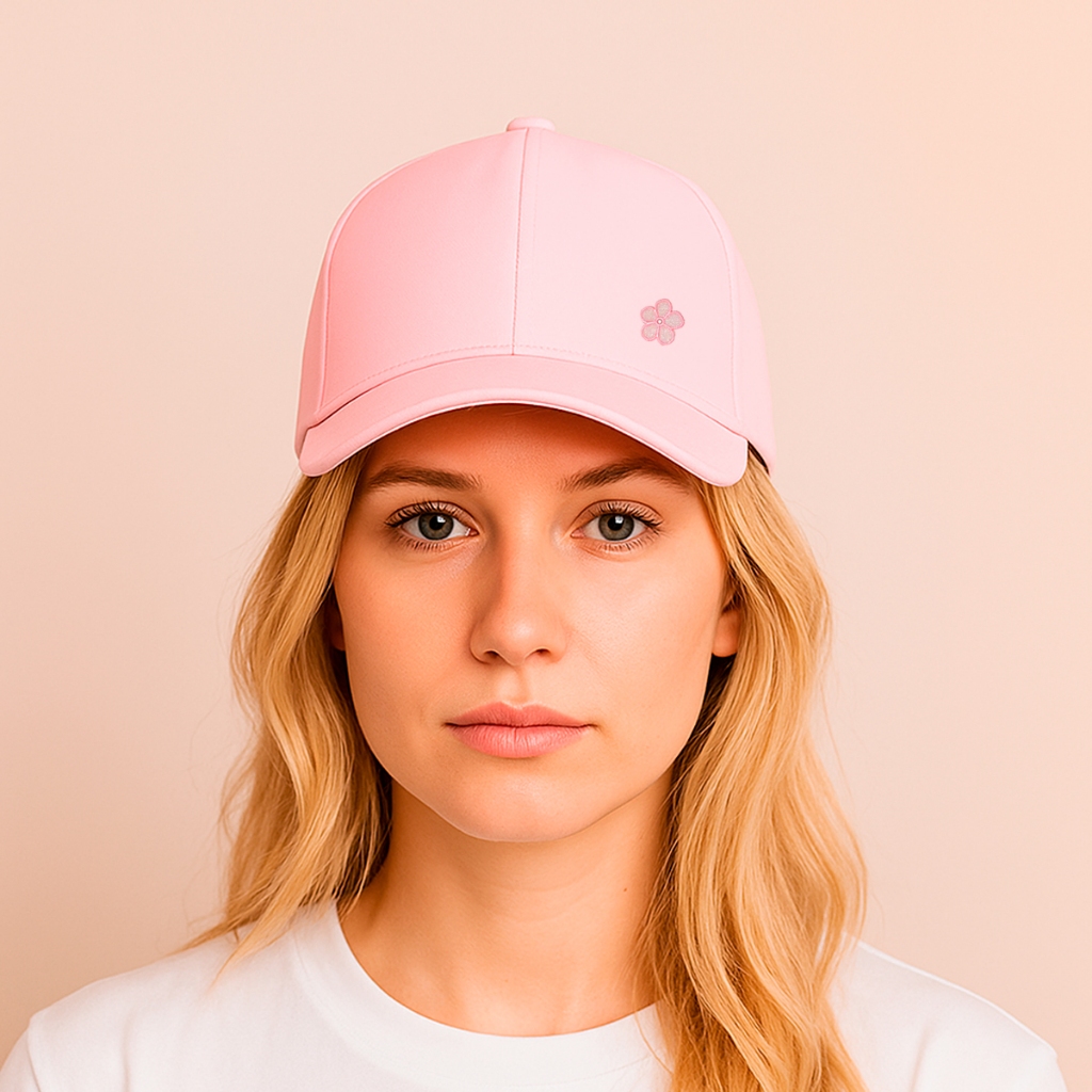 Boné Rosa Unissex Feminino Masculino Liso Aba Curva Personalizado Bordado