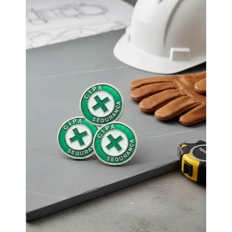 Bottons Broche Cipa Segurança Do Trabalho Kit 10 Peças Metal botton comissão prevenção de acidentes