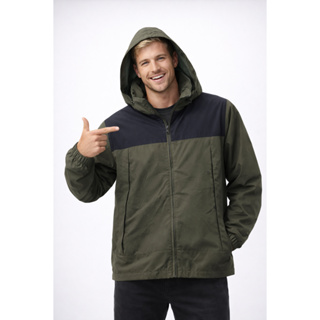 Jaqueta Masculina Corta Vento com Capuz Impermeável Poliéster Casual e Esportiva em Oferta na Shopee