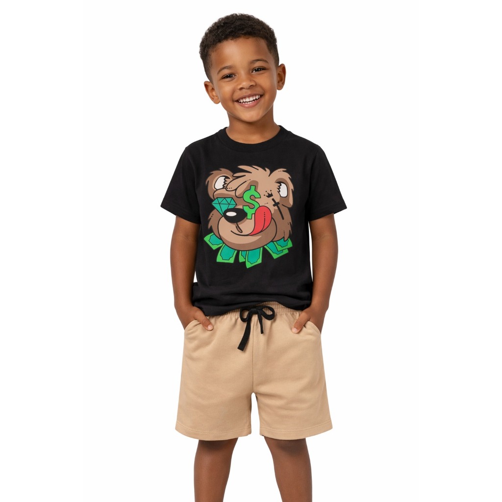 Conjunto Infantil Menino Camiseta Bermuda  Moletinho Verão Lançamento 2026 Envio Imediato