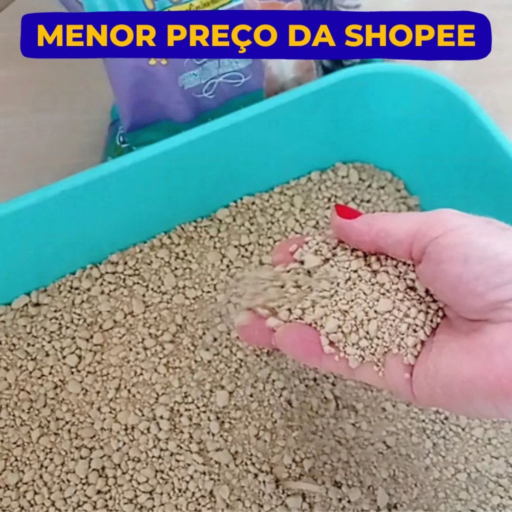 Areia para Gato Tira Cheiro Antiodor Tradicional 100% Natural Tradicional 4kg a 20kg Areia GATS