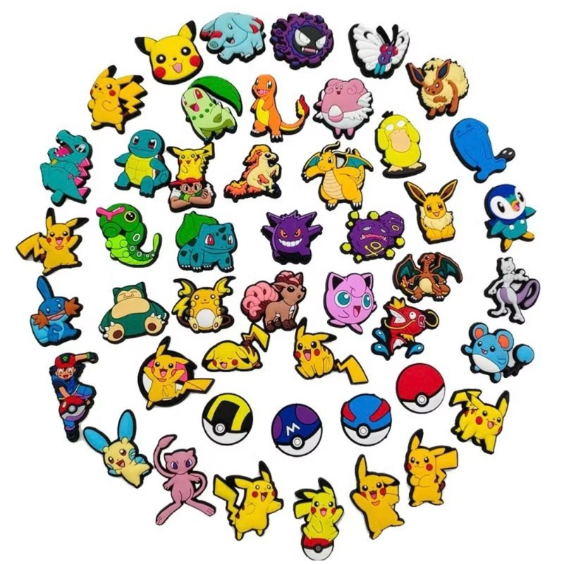 Kit 6/10 Cartoons Pins Botons Pokémon para Croc Babuche