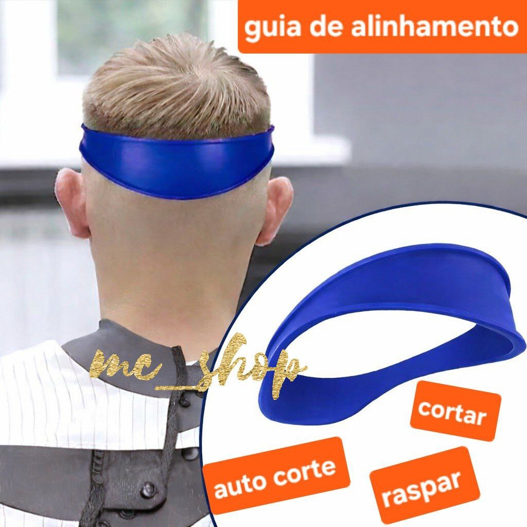 Faixa Guia de Silicone Azul para Cortar o Próprio Cabelo em Casa – Auto Corte Fácil em Oferta na Shopee