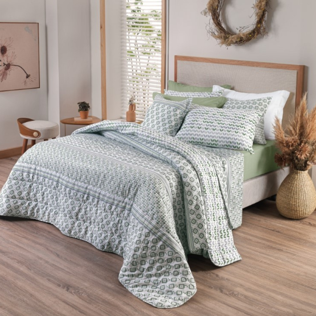 Jogo de Cama Casal 3 Peças Crystal Teka 120 Fios 100% Algodão Macio Antialérgico em Oferta na Shopee