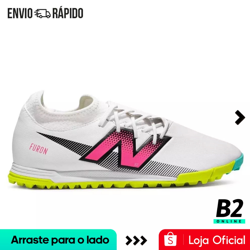 Chuteira Society New Balance Furon Dispatch FG V7+ Masculina Original com Nota Fiscal e Garantia em Oferta na Shopee