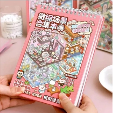 Coleção de cenas em miniatura Desenhos Animados 3D Paisagismo Adesivos DIY Acompanha pinça