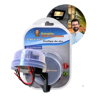 Relé Fotocélula Corujito Fácil Bivolt Automático Noturno Com Suporte/Base Qualitronix QR51 em Oferta na Shopee