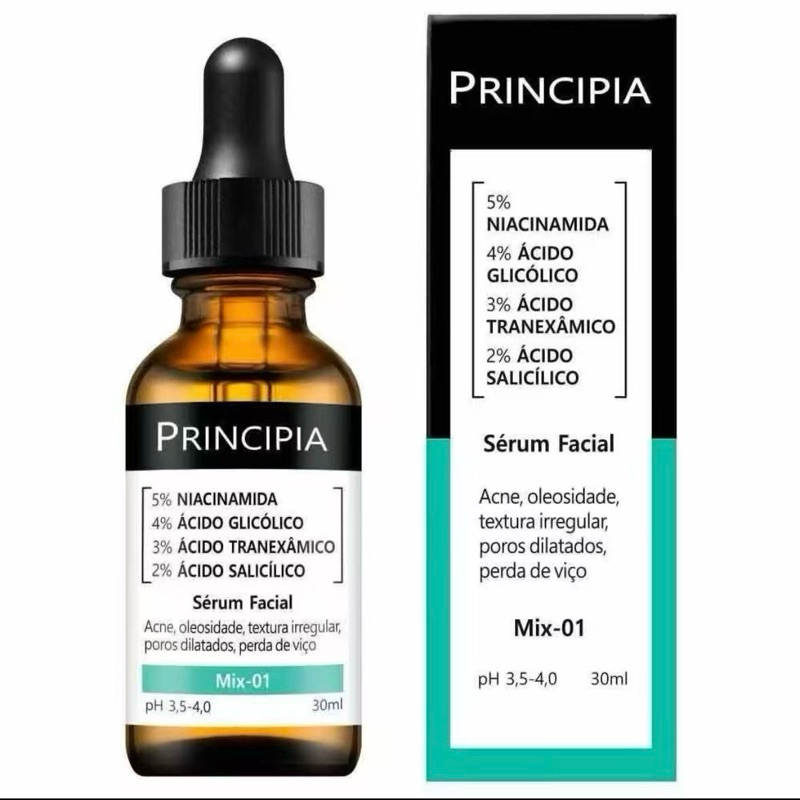 Sérum com mix de 4 ativos: 5% de Niacinamida, 4% de Ácido Glicólico, 3% de Ácido Tranexâmico e 2% de Ácido Salicílico