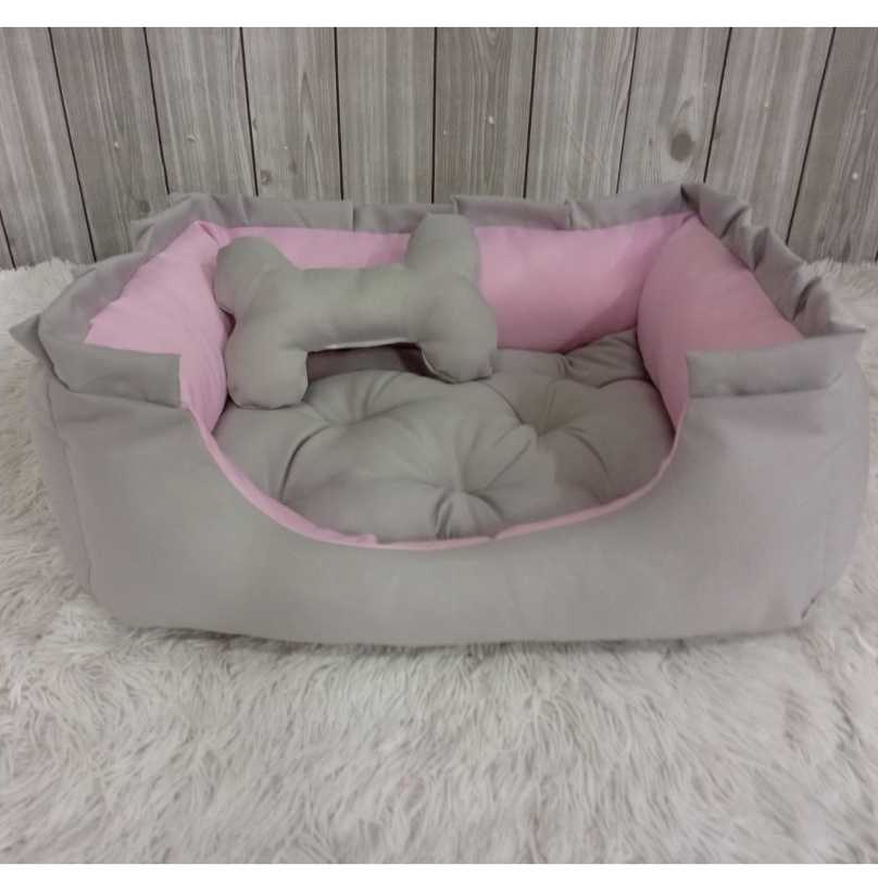 Caminha Pet Baby Grey M Tecido Oxford Rosa, Tricoline Cinza Para Caes E Gato Cama para pet