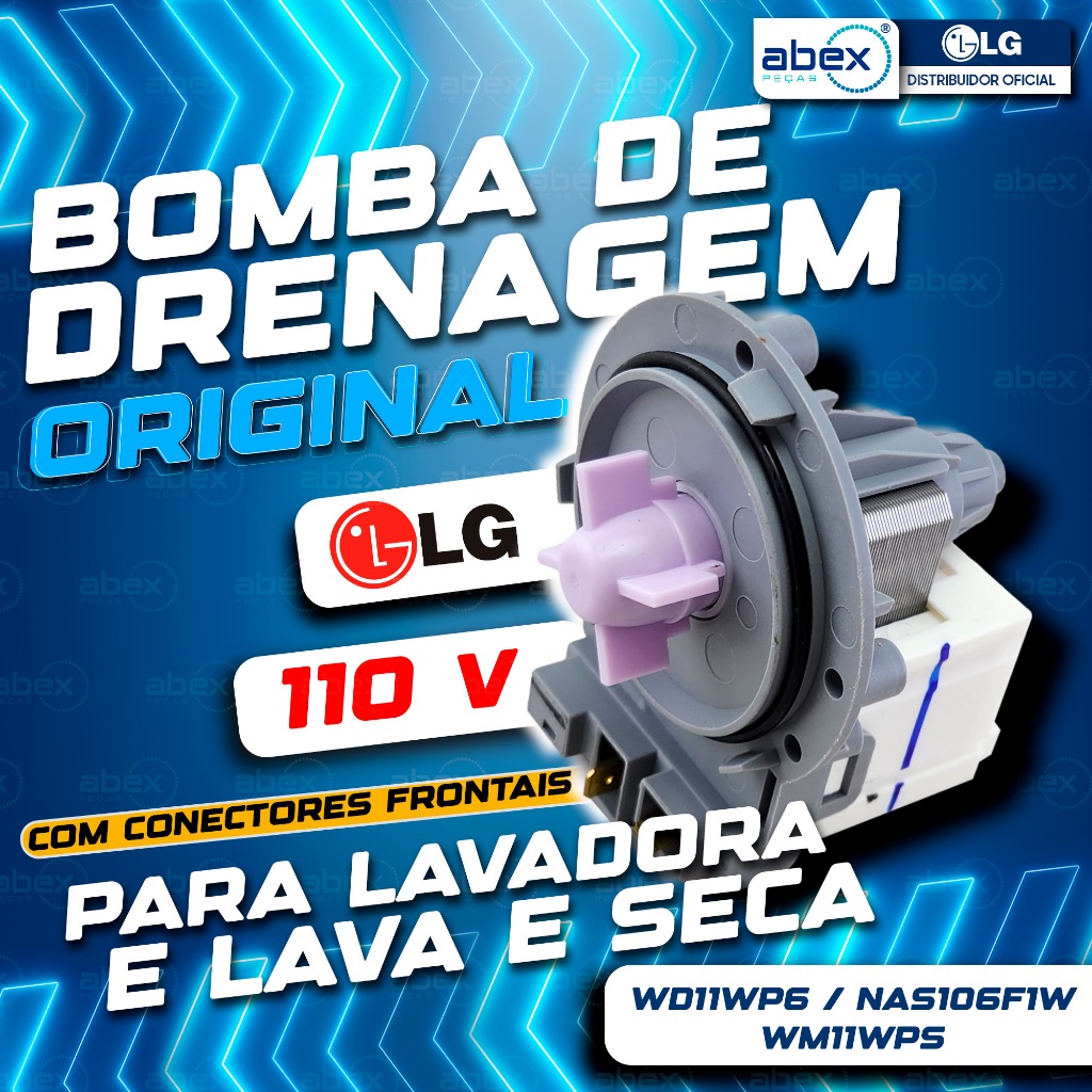 Bomba Drenagem 110v/127v LG WD1403 WD1409 EAU61383506 Original