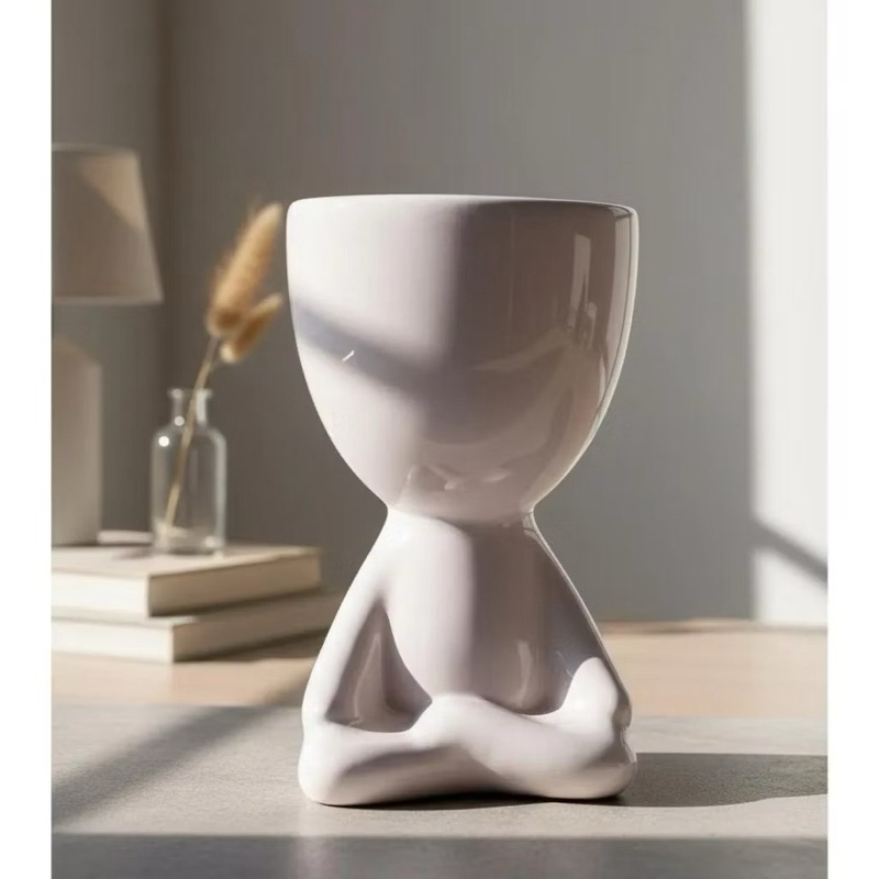 VASO PORCELANA | TAM.: 11CM | DECORAÇÃO DE CASA, AMBIENTES, ESCRITÓRIOS, ENTRE OUTROS | MINIMALISTA | ENFEITE | PLANTAS