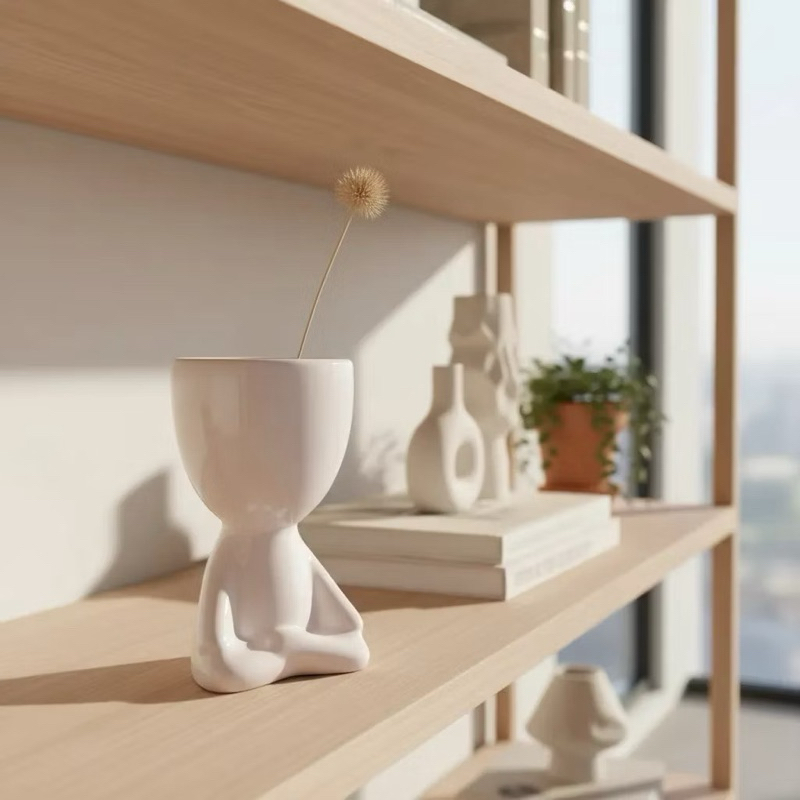 VASO PORCELANA | TAM.: 11CM | DECORAÇÃO DE CASA, AMBIENTES, ESCRITÓRIOS, ENTRE OUTROS | MINIMALISTA | ENFEITE | PLANTAS