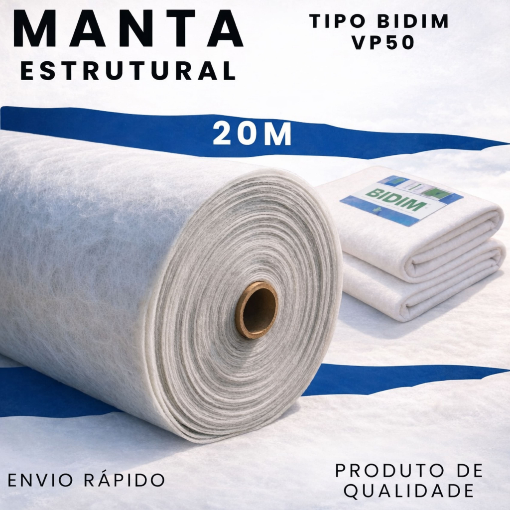 Manta Estrutural VP50 20m – Bidim para Reforço e Durabilidade