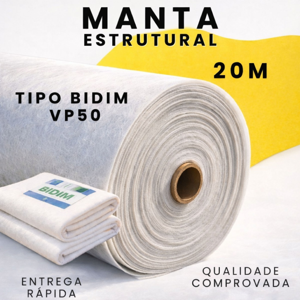 Manta Estrutural Bidim VP50 20 Metros – Mais Resistência na Obra