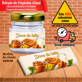 Rótulos adesivos Tema PE Doce de Leite para papinha 40ml 40g