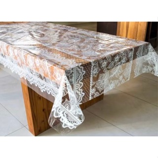 Forro de Mesa Impermeável Toalha de Mesa Cristal Estampada por Metro Plástico 4,6,8,10 cadeiras em Oferta na Shopee