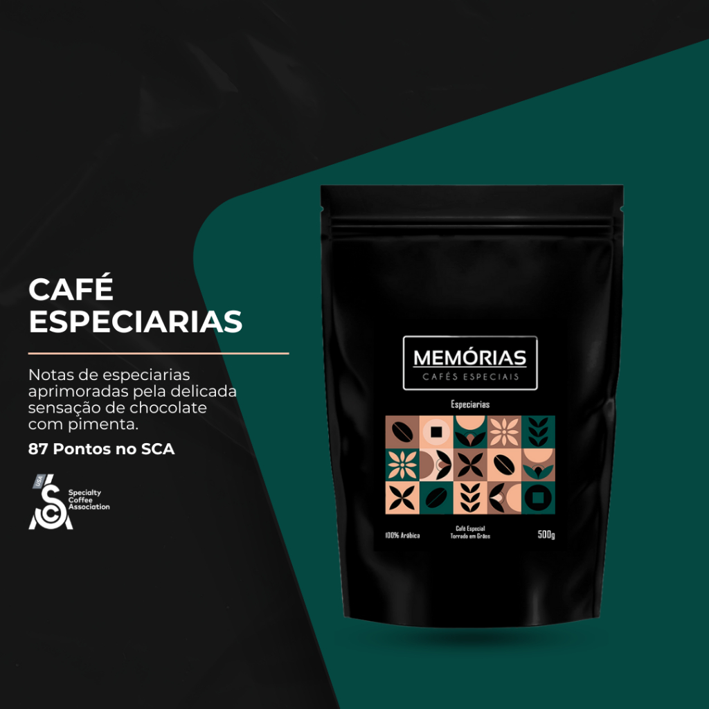 Memórias Cafés Especiais 87 Pontos - Café Especiarias 500g (100% Moca)