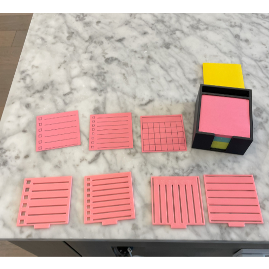 Porta Post-it com Gabarito | Organizador de Mesa | Planejamento, Estudos e Produtividade