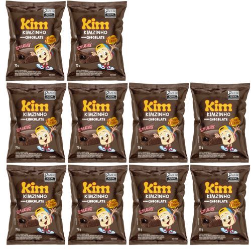Kit 10 Bolinho Kim Sem Lactose Chocolate 70g