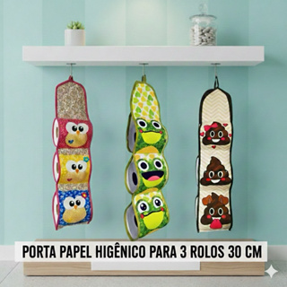 Porta Papel Higiênico Estampado Para 3 Rolos 30cm Decorativos em Oferta na Shopee