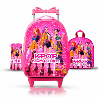 KIT Mochila escolar infantil  K-POP com Lancheira e Estojo menina Reforçado em Oferta na Shopee