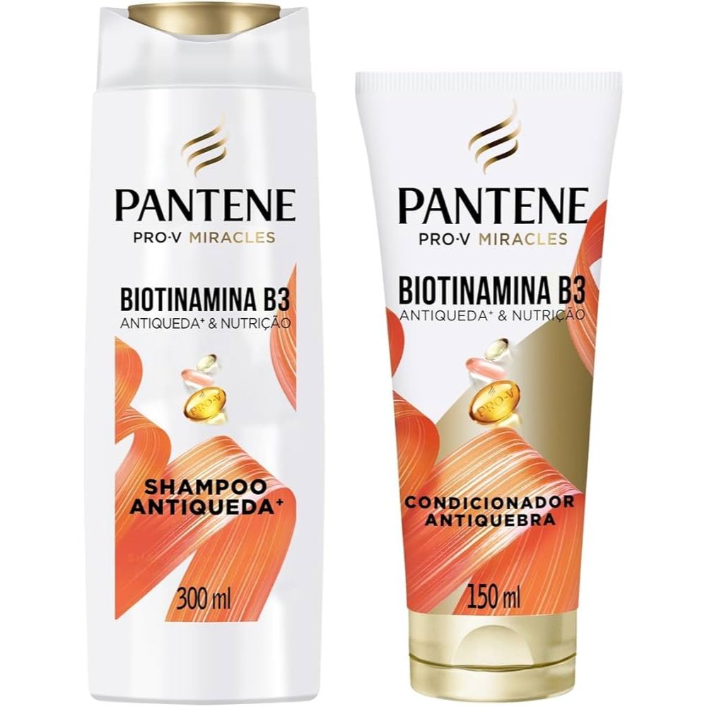 Kit Pantene Biotinamina B3 Antiqueda & Nutrição Shampoo 300ml + Condicionador 150ml