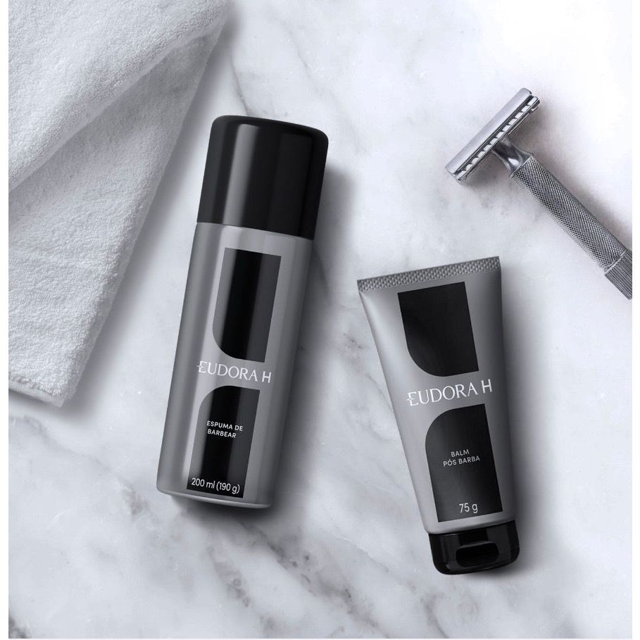 Combo (kit) Eudora H - 1 Espuma de barbear 200ml e 1 Balm Pós-Barba 75g Original