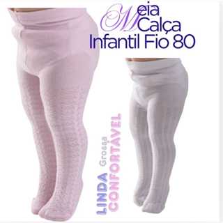 2 Meias Calça Trabalhada ou Lisa Grossa Fio 80  Premium para o Frio Bebê 0 a 2 anos Primeira Linha em Oferta na Shopee