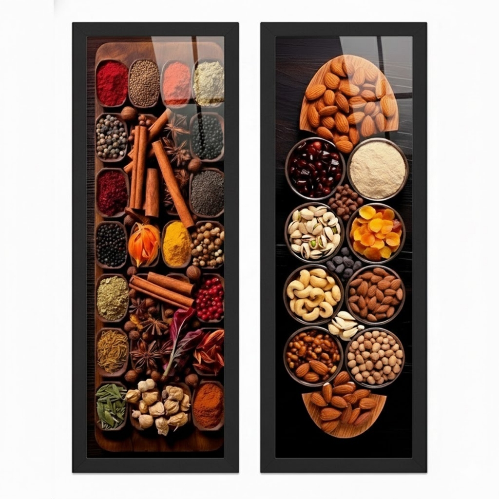 Kit 2 Quadros Copa, Cozinha, Área Gourmet, Temperos 2 moldura e vidro em Oferta na Shopee