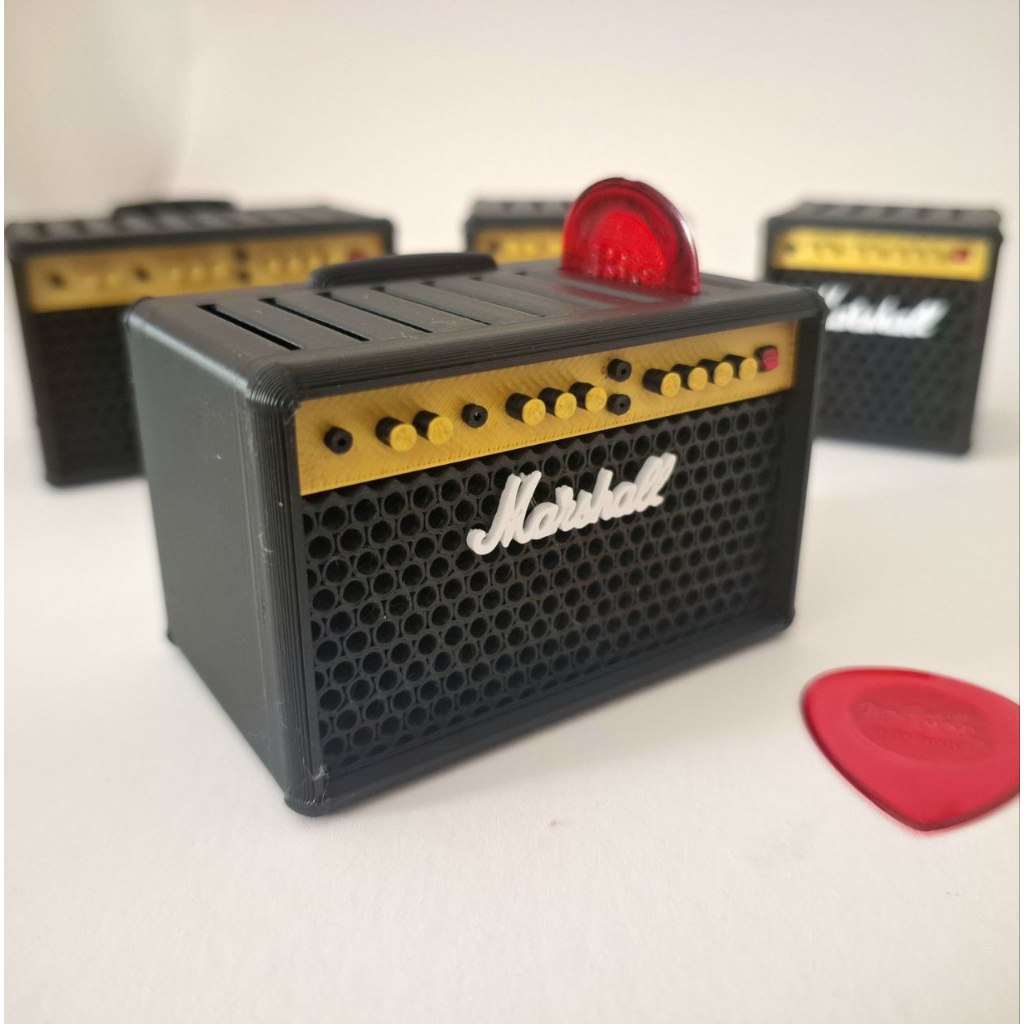 Porta Palhetas Mini Amplificador estilo Marshall | 5 e 9 slots | Violão Guitarra Baixo  Impressão 3D