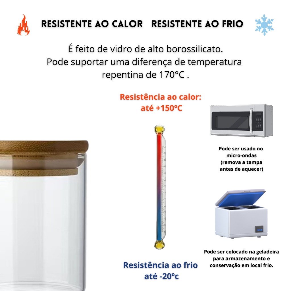 Pote Hermético Vidro Borossilicato 200ml Tampa Madeira