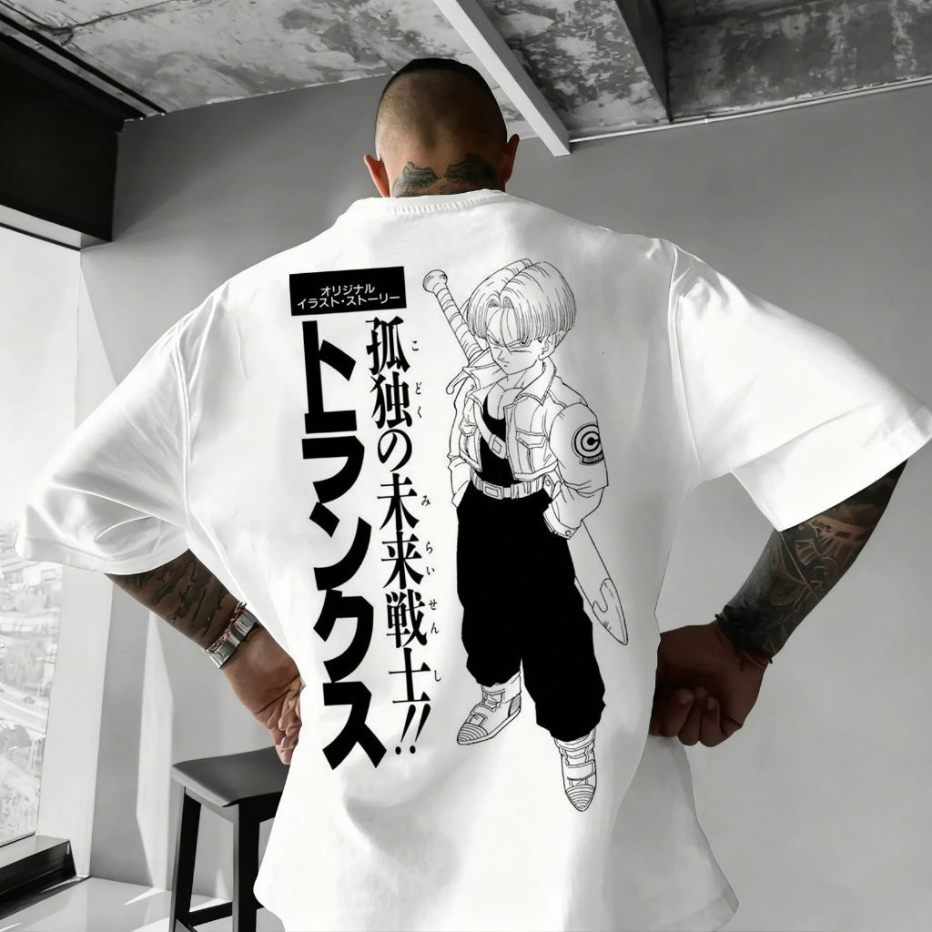 Camiseta Oversized Dragon B Trunks Futury Aftersoul Unissex Plus Size P ao G5 100% Algodão