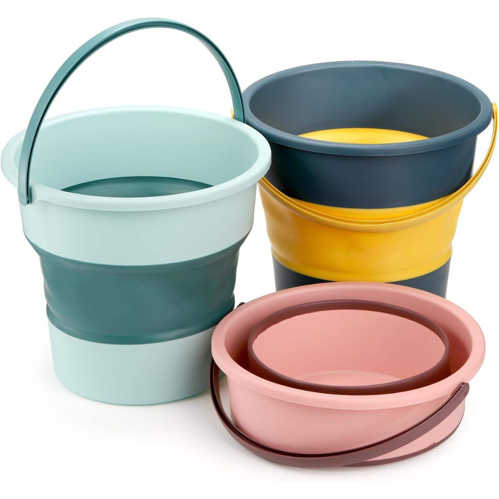 Balde Dobrável Portátil 16,5 Litros Com Alça – Fácil Armazenação Limpeza e Lavagem de Roupas em Oferta na Shopee