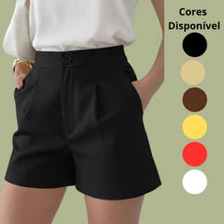 Kit 2 Short Alfaiataria Feminino Socia Com Bolso Cintura Alta Expiração Blogueira Premium em Oferta na Shopee