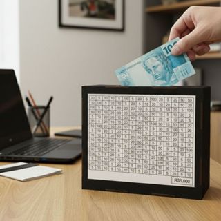 Cofre Desafio 10mil/5mil/ - Caixa Dinheiro De Madeira - Método Japonês - Escolha seu Objetivo! em Oferta na Shopee